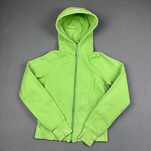 LULULEMON‎ Scuba Hoodie Womens Size 2 Bright Lime Green Full-Zip